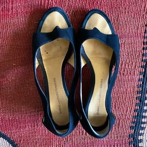 Diane Von Furstenberg black suede dressy sandals